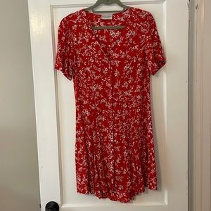 Women’s red floral dress